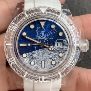 CH Customized Acrylic Clear Rolex Submariner Lunar Starry Crater Dial