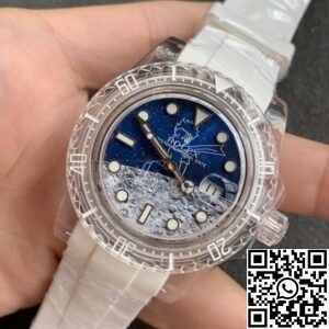 CH Customized Acrylic Clear Rolex Submariner Lunar Starry Crater Dial