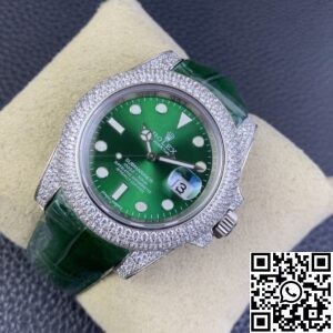 IPK Custom Diamond Set Rolex Submariner Green Dial