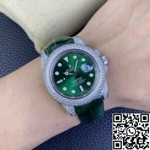 IPK Custom Diamond Set Rolex Submariner Green Dial