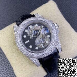 IPK Custom Diamond Set Rolex Submariner Dragon Dial Watches
