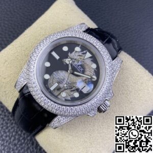 IPK Custom Diamond Set Rolex Submariner Dragon Dial Watches