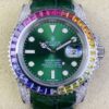 IPK Custom Rolex Submariner Rainbow Diamond Bezel Green Dial