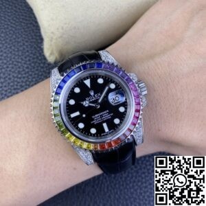 IPK Custom Rolex Submariner Rainbow Diamond Bezel Black Dial