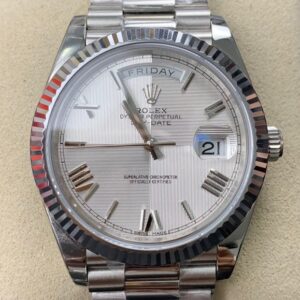 EW Factory Fake Rolex Day Date 228239-83419 Silver Gray Dial