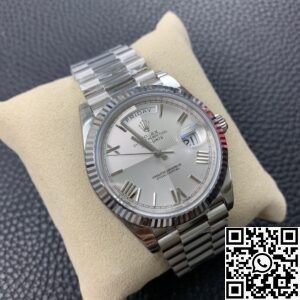 EW Factory Fake Rolex Day Date 228239-83419 Silver Gray Dial