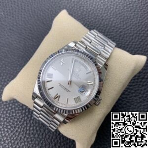 EW Factory Fake Rolex Day Date 228239-83419 Silver Gray Dial