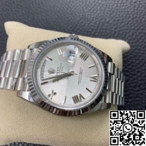 EW Factory Fake Rolex Day Date 228239-83419 Silver Gray Dial
