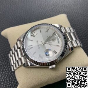EW Factory Fake Rolex Day Date 228239-83419 Silver Gray Dial