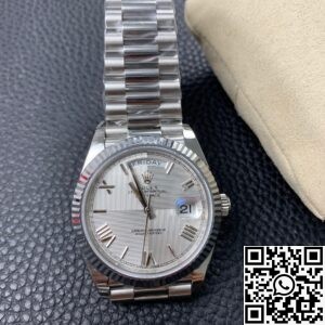 EW Factory Fake Rolex Day Date 228239-83419 Silver Gray Dial