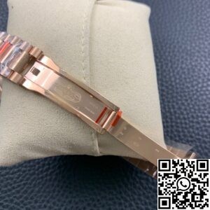 EW Factory Fake Rolex Day Date M228235 Black Dial Rose Gold Watch