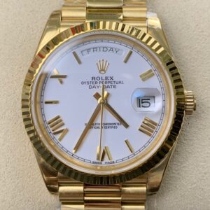 EW Factory Fake Rolex Day Date M228238-0042 White Dial Gold Watch