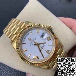 EW Factory Fake Rolex Day Date M228238-0042 White Dial Gold Watch
