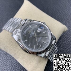 EW Factory Replica Rolex Day Date M228239-0002 Silver Ruled Dial