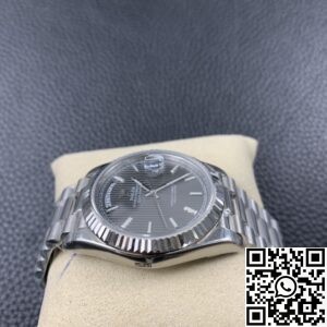 EW Factory Replica Rolex Day Date M228239-0002 Silver Ruled Dial