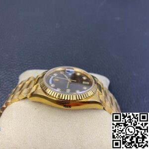 EW Factory Replica Rolex Day Date M128238-0022 Brown Dial Ladies Gold Watch