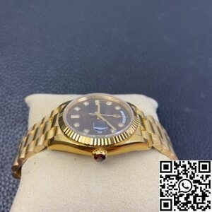 EW Factory Replica Rolex Day Date M128238-0022 Brown Dial Ladies Gold Watch