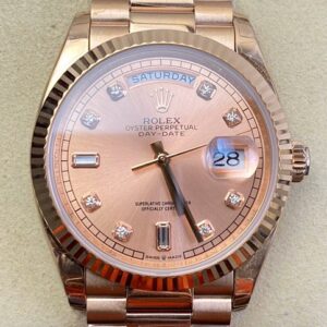 EW Factory Replica Rolex Day Date M128235-0037 Rose Gold Dial Ladies Rose Gold Watch