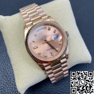 EW Factory Replica Rolex Day Date M128235-0037 Rose Gold Dial Ladies Rose Gold Watch