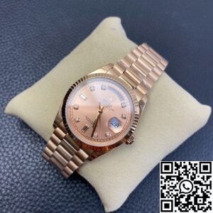 EW Factory Replica Rolex Day Date M128235-0037 Rose Gold Dial Ladies Rose Gold Watch