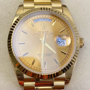 EW Factory Replica Rolex Day Date M128235-0037 Champagne Gold Watch