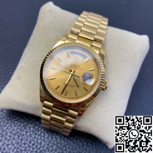 EW Factory Replica Rolex Day Date M128235-0037 Champagne Gold Watch