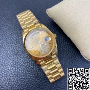 EW Factory Replica Rolex Day Date M128235-0037 Champagne Gold Watch