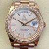 EW Factory Custom Rolex Day Date Rose Gold Diamond Watch