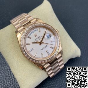 EW Factory Custom Rolex Day Date Rose Gold Diamond Watch