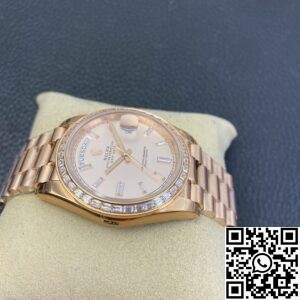 EW Factory Custom Rolex Day Date Rose Gold Diamond Watch