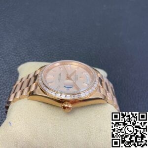 EW Factory Custom Rolex Day Date Rose Gold Diamond Watch