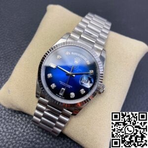 EW Factory Fake Rolex Day Date M128239-0023 Gradient Blue Dial