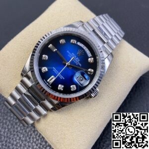 EW Factory Fake Rolex Day Date M128239-0023 Gradient Blue Dial