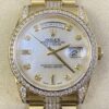 Iced Out Rolex Replica Day Date M128348RBR Gold Diamond
