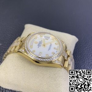 Iced Out Rolex Replica Day Date M128348RBR Gold Diamond