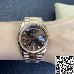 EW Factory Replica Rolex Day Date 118235 Rose Gold Watches