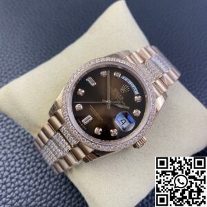 EW Factory Replica Rolex Day Date M218345RBR-0041 Rose Gold Watches