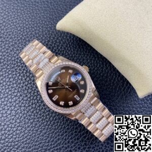 EW Factory Replica Rolex Day Date M218345RBR-0041 Rose Gold Watches