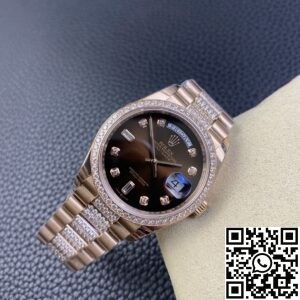 EW Factory Replica Rolex Day Date M218345RBR-0041 Rose Gold Watches