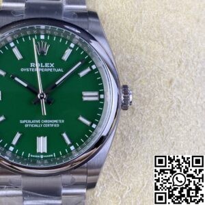 Clean Factory Replica Rolex Oyster Perpetual M126000-0005 Green Dial Watches