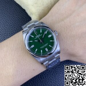 Clean Factory Replica Rolex Oyster Perpetual M126000-0005 Green Dial Watches