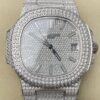 R8 Factory Fake Patek Philippe Nautilus 5711 Full Diamond Watch