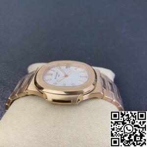 PPF Factory Fake Patek Philippe Nautilus 5711R White Dial Rose Gold Watches