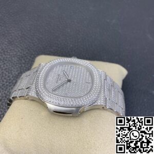 PPF Factory Fake Patek Philippe Nautilus 5719/1G-001 Full Diamond Watch