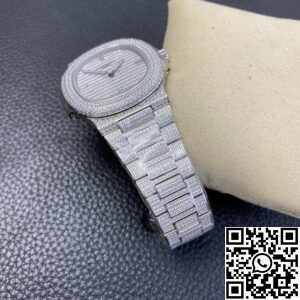 PPF Factory Fake Patek Philippe Nautilus 5719/1G-001 Full Diamond Watch