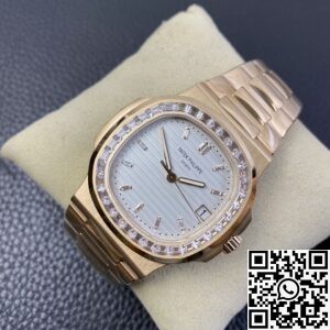 PPF Factory Replica Patek Philippe Nautilus 5711 Rose Gold Watches Diamond Bezel