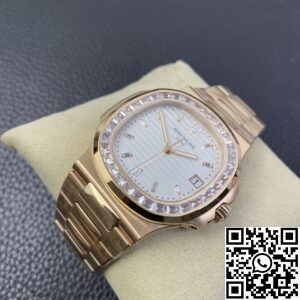 PPF Factory Replica Patek Philippe Nautilus 5711 Rose Gold Watches Diamond Bezel