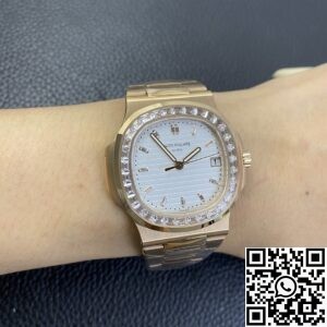 PPF Factory Replica Patek Philippe Nautilus 5711 Rose Gold Watches Diamond Bezel