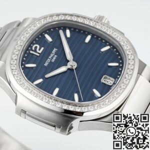 PPF Factory Replica Patek Philippe Nautilus 7118/1200A-001 Blue Dial Diamond Bezel
