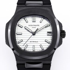 AET Custom Patek Philippe Nautilus Gradient Black Ceramic White Dial